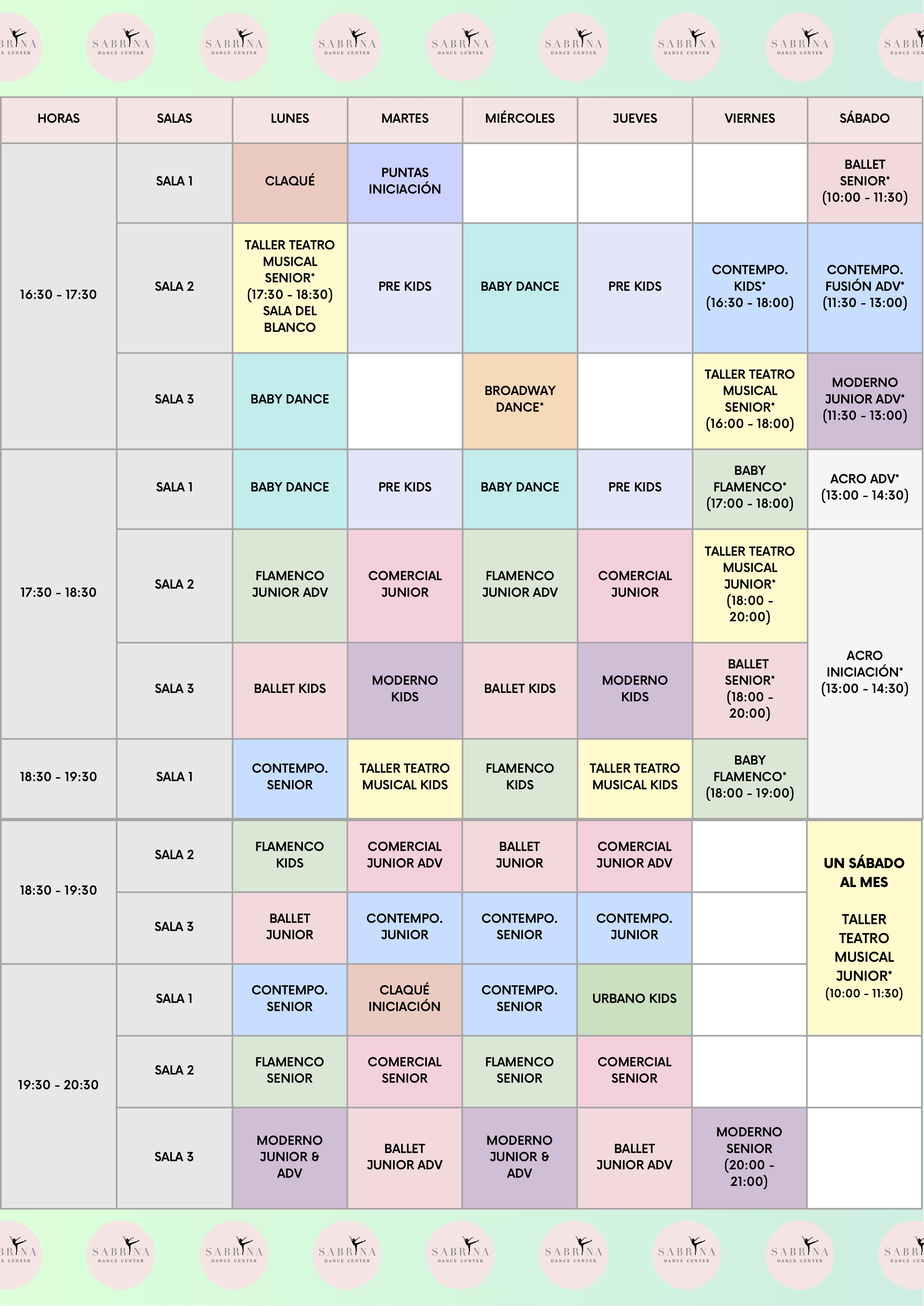 Horarios Sabrina Dance Center